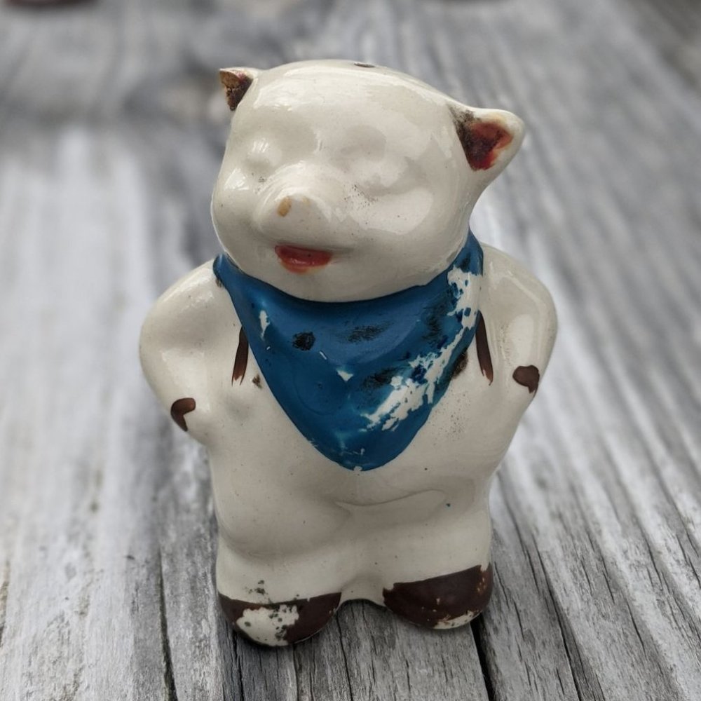 Novelty Salt and Pepper Shakers Set Vintage Pig - Picture 2 of 8